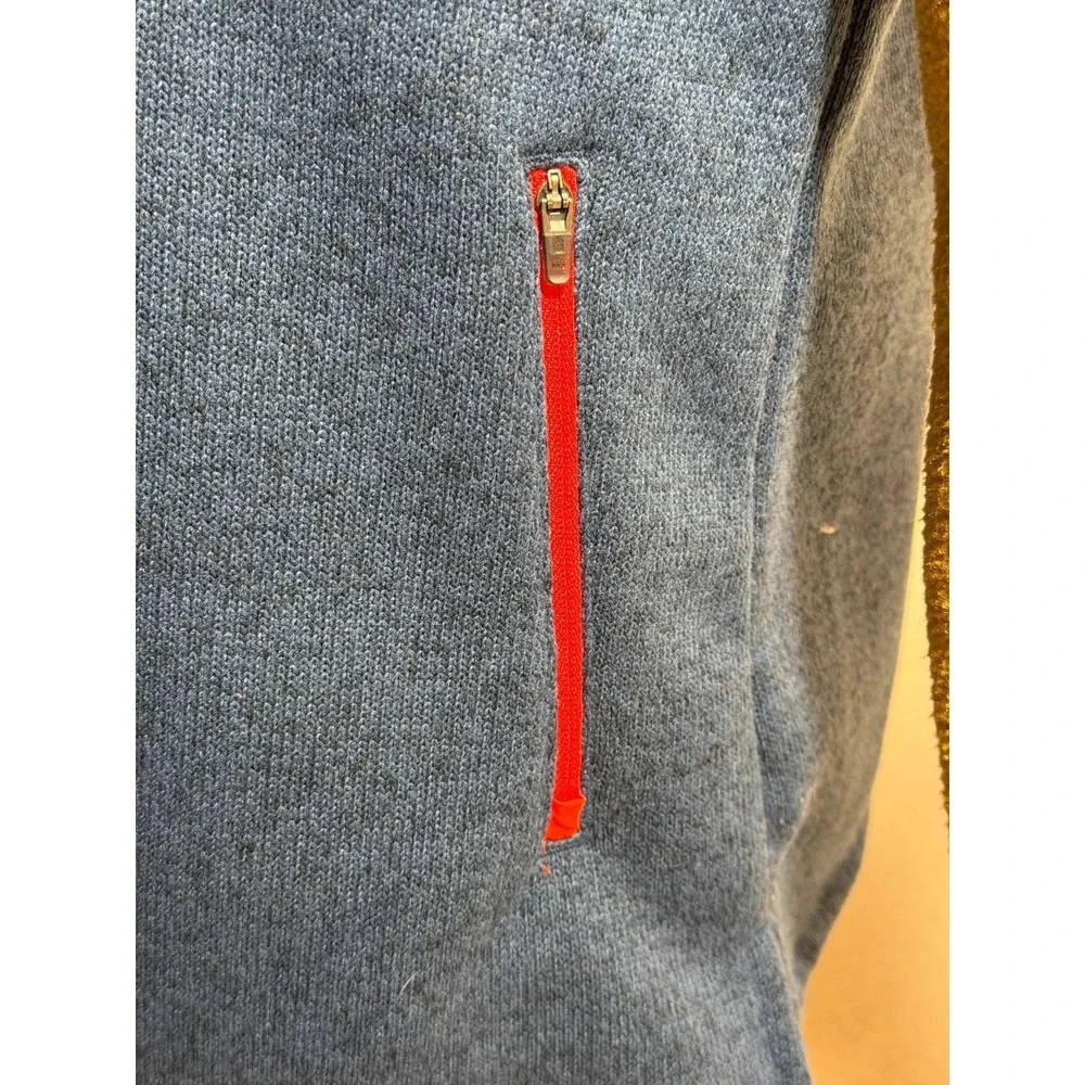 LL Bean Fleece Jacket Mens Medium Yellow Navy Red Full Zip Outdoor Gear M Casual